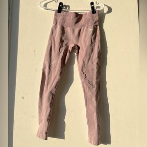 Purple printed gymshark leggings